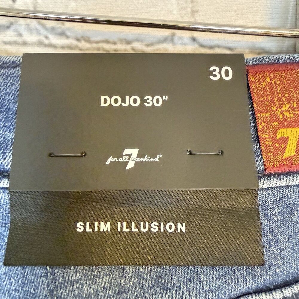 7 For All Mankind DOJO Slim Illusion Flare Jeans Mid Rise Pond Blue Women's 30 - Picture 6 of 15